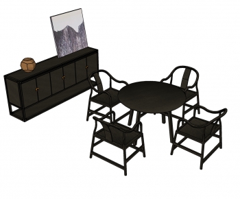 New Chinese Style Dining Table And Chairs-ID:416401731