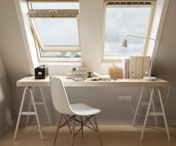 Nordic Style Computer Desk And Chair-ID:735349451