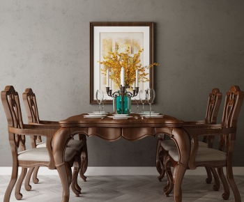 American Style Dining Table And Chairs-ID:558414964