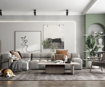 Nordic Style A Living Room-ID:428217362