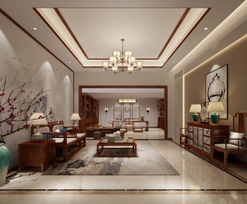 New Chinese Style A Living Room-ID:942847882