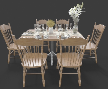 American Style Dining Table And Chairs-ID:930104673