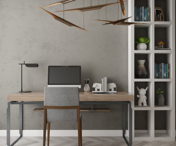 Modern Computer Desk And Chair-ID:877398895