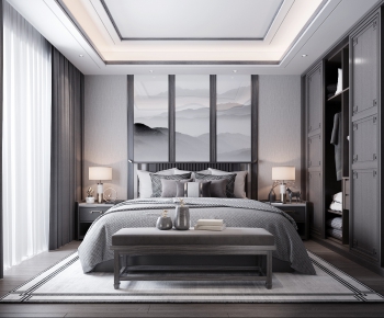 New Chinese Style Bedroom-ID:609298889