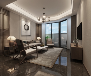 New Chinese Style A Living Room-ID:364825487