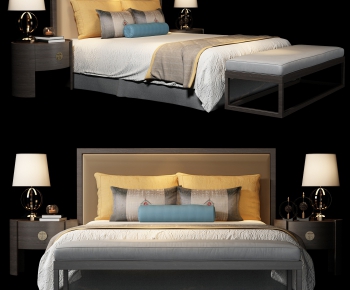New Chinese Style Double Bed-ID:975317243