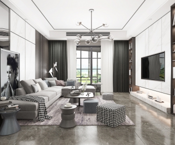 Modern A Living Room-ID:498348646