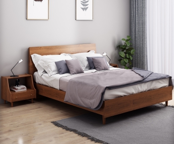 Nordic Style Double Bed-ID:135108394