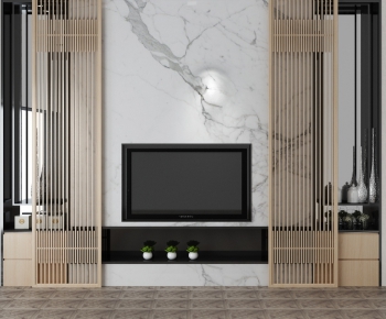 New Chinese Style TV Wall-ID:111049531