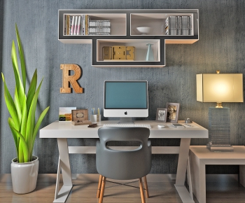 Modern Computer Desk And Chair-ID:711549731