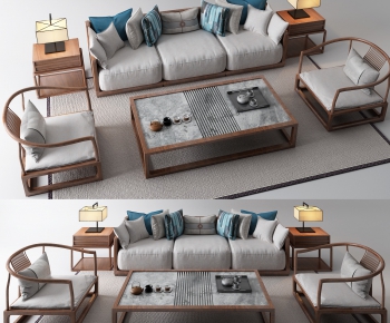 New Chinese Style Sofa Combination-ID:196100894