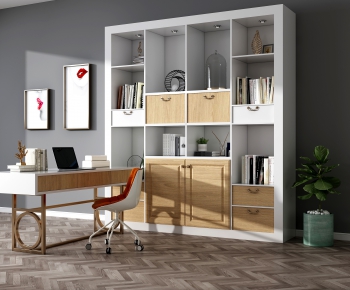 Modern Computer Desk And Chair-ID:587312877