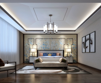 New Chinese Style Bedroom-ID:400185356