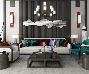 New Chinese Style Sofa Combination-ID:930595221