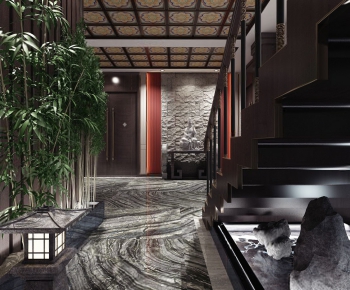 New Chinese Style Corridor Elevator Hall-ID:615772442