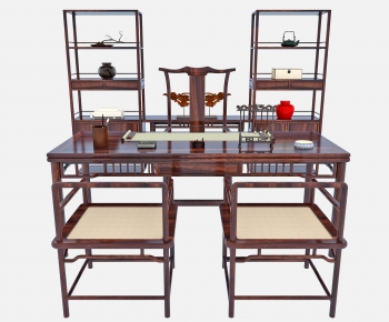 New Chinese Style Computer Desk And Chair-ID:691339763