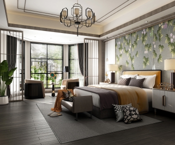 New Chinese Style Bedroom-ID:735291768