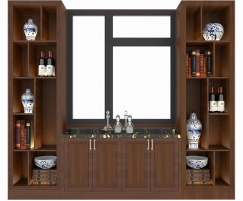 New Chinese Style Wine Cabinet-ID:954289366