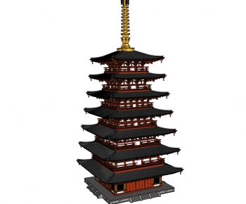 Japanese Style Ancient Architectural Buildings-ID:500855795