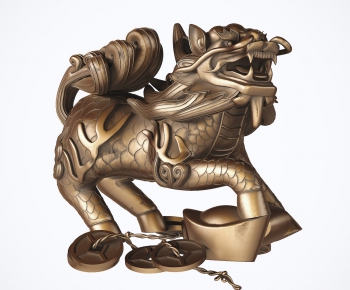 中式神兽貔貅麒麟雕塑装饰摆件-ID:496757139