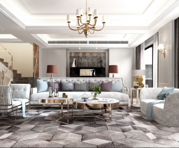 Simple European Style A Living Room-ID:622829698