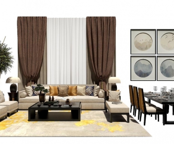 New Chinese Style Sofa Combination-ID:711572764