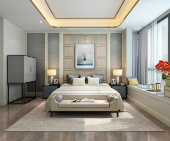 New Chinese Style Bedroom-ID:558291618