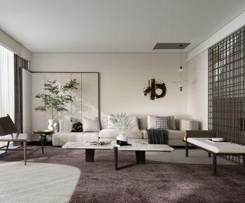 New Chinese Style A Living Room-ID:830710726