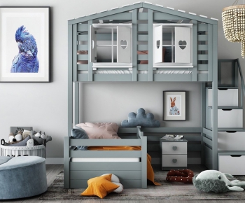 Nordic Style Bunk Bed-ID:237575595
