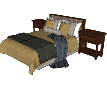 New Chinese Style Double Bed-ID:698718637