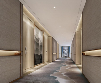 New Chinese Style Corridor Elevator Hall-ID:492821347