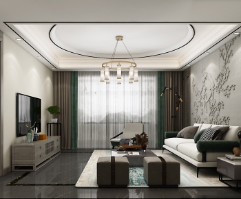 New Chinese Style A Living Room-ID:159305863