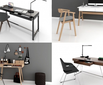 Modern Computer Desk And Chair-ID:903045299