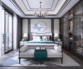 New Chinese Style Bedroom-ID:642349191