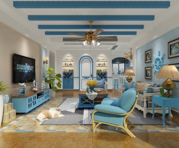 Mediterranean Style A Living Room-ID:554799689