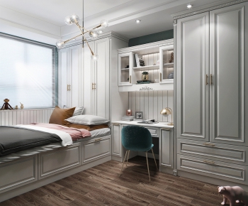 Simple European Style Bedroom-ID:884951927