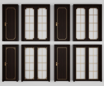 New Chinese Style Solid Wood Door-ID:866603856