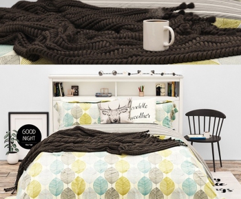 Nordic Style Double Bed-ID:235816221