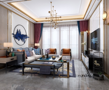 New Chinese Style A Living Room-ID:179861885
