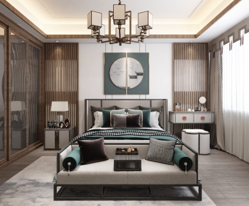 New Chinese Style Bedroom-ID:618669566