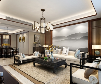 New Chinese Style A Living Room-ID:292309687