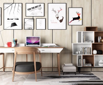 Nordic Style Computer Desk And Chair-ID:918306452