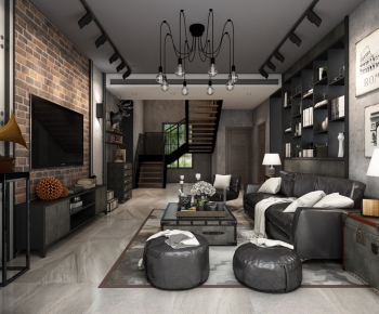 Industrial Style A Living Room-ID:812674688