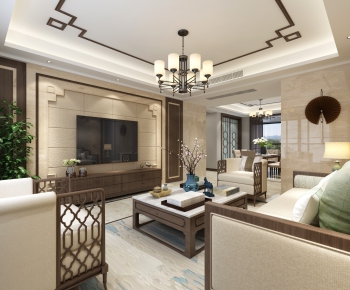 New Chinese Style A Living Room-ID:839675187