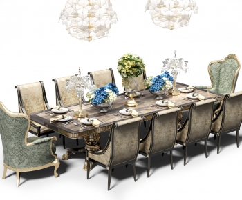 European Style Dining Table And Chairs-ID:110419238