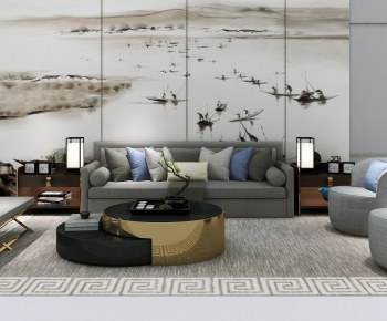 New Chinese Style Sofa Combination-ID:242939356