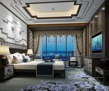 New Chinese Style Bedroom-ID:764038758