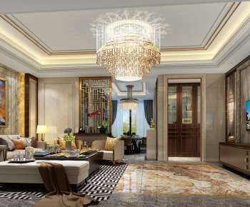 New Chinese Style A Living Room-ID:368681952