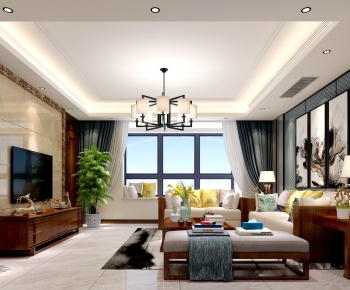 New Chinese Style A Living Room-ID:168248364
