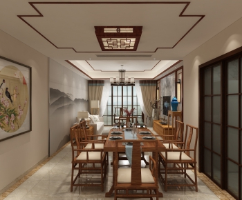 New Chinese Style Dining Room-ID:709483456